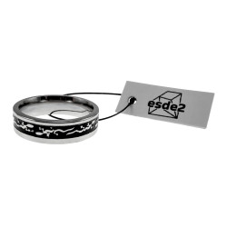 RVS Ring met Salamanderdesign en Zwarte PVD-coating - 6 mm Breed