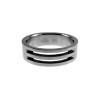 Unisex RVS Vriendschapsring met Twee Open Groeven - 7 mm Breed