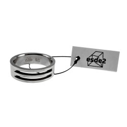Unisex RVS Vriendschapsring met Twee Open Groeven - 7 mm Breed