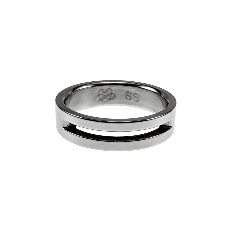 Unisex Vriendschapsring met Open Groef - Gepolijst RVS - 5 mm Breed