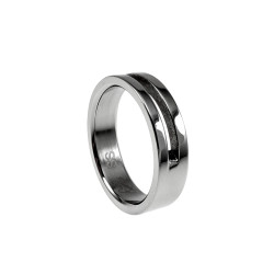 Unisex Vriendschapsring met Open Groef - Gepolijst RVS - 5 mm Breed