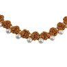 Dames Amberkleurig Gehaakt Ketting met Witte Parels Goudkleurige RVS