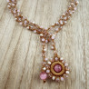 Multifunctionele Ketting met Kristallen en Roze Kattenoogsteen - Riem