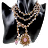 Multifunctionele Ketting met Kristallen en Roze Kattenoogsteen - Riem