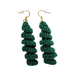 Oorbellen met Groen Gedraaid Hanger van Verguld RVS Haakoorbellen