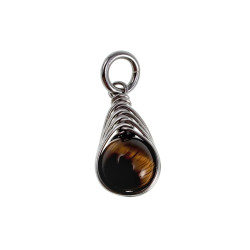 26mm x 11mm RVS Hanger met Natuurlijke Tijgeroogsteen - Handgemaakt