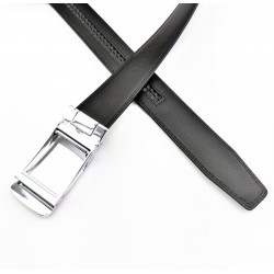 Automatisch Zwarte Heren Riem met Zilver/Zwart Gesp