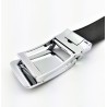 Automatisch Zwarte Heren Riem met Zilver/Zwart Gesp