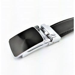 Automatisch Zwarte Heren Riem met Zilver/Zwart Gesp