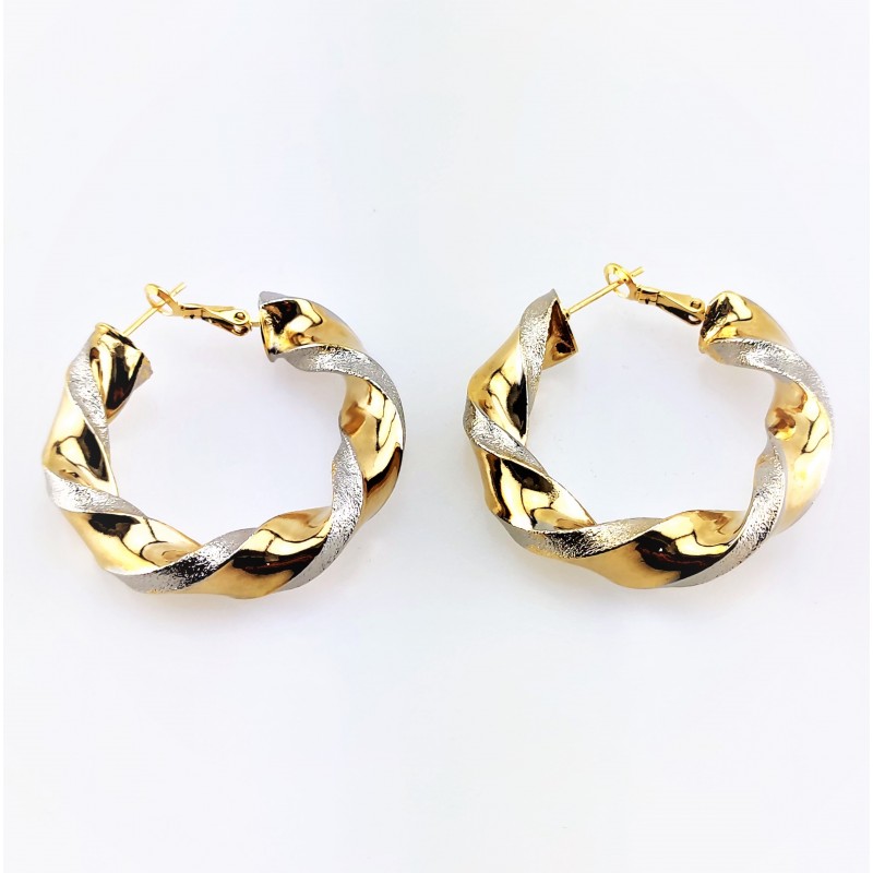∅45mm Wokkels Oorbellen - Goudkleurige/Zilver - Dames Oorringen