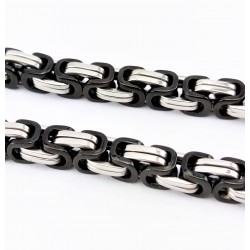 Zwart-Zilverkleur 22cm x 7,5mm Roestvrijstalen Vierkant Koningsarmband