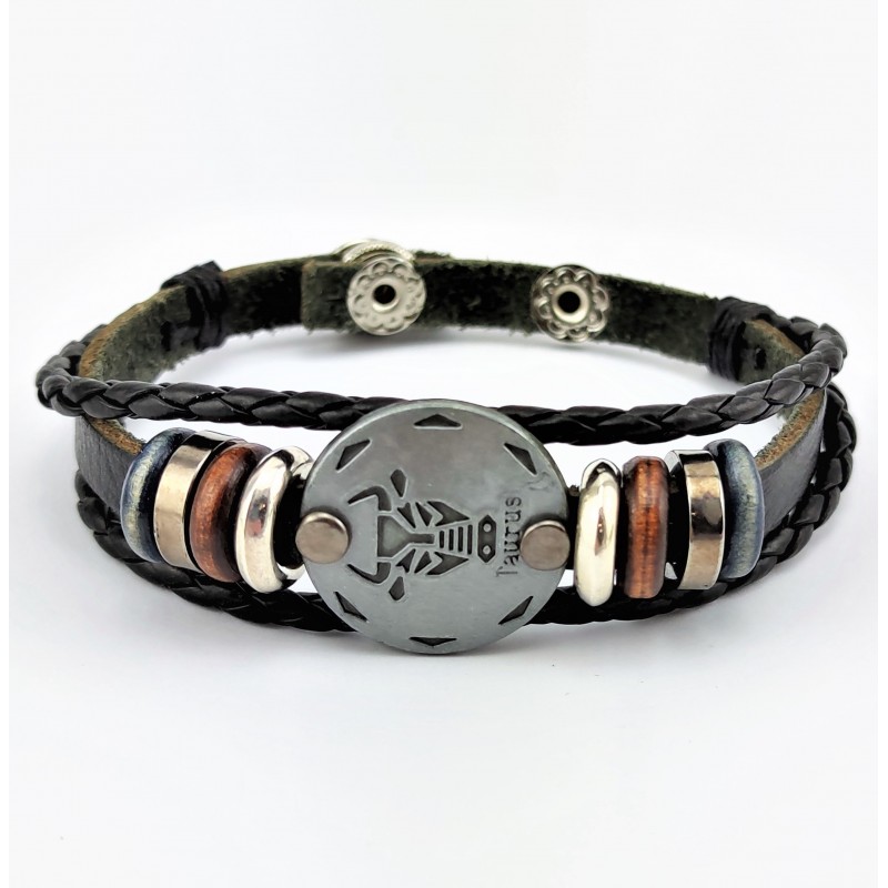 Leren Armband Horoscoop Zodiac Taurus (20 April-20 Mei)