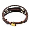 Multi Leren Armband met Schedels-Plaat