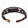 Multi Leren Armband met Schedels-Plaat