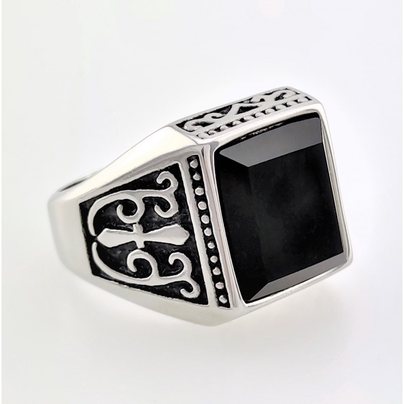 Roestvrij Staal Ring met Onyx