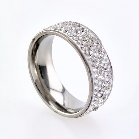 Strass Ring van Zilverkleur Roestvrij Staal