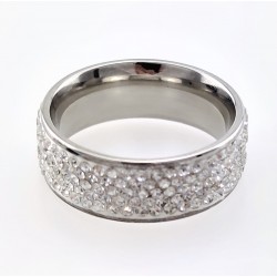 Strass Ring van Zilverkleur Roestvrij Staal