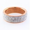 Strass Ring van Roségoudkleurig Roestvrij Staal