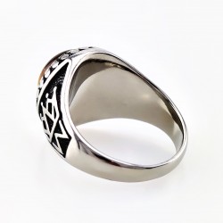 Roestvrijstalen Ring met Tijgeroogsteen